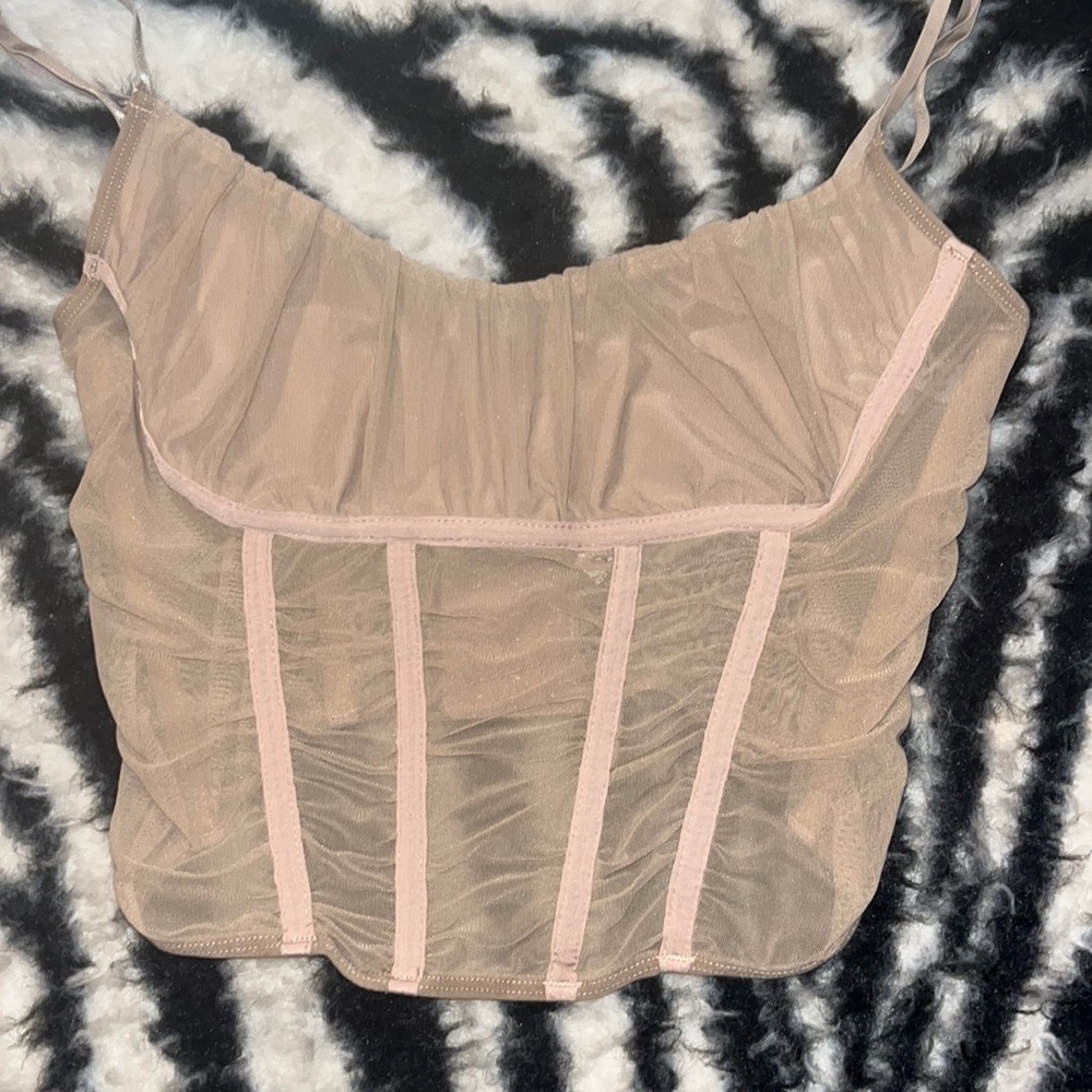 Mesh boned corset top